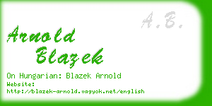 arnold blazek business card